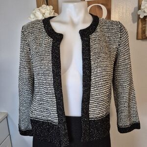 Apt. 9 Metallic Open Front Knit Cardigan Sweater Jacket